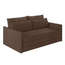 Sofá-Cama Casal 2 Lugares Sophia Suede Marrom - Modern