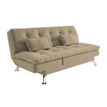 Sofá-Cama Casal 3 Lugares Amanda Suede Bege Sofá-Cama Casal 3 Lugares Amanda Suede Bege