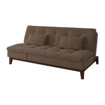 Sofá-Cama Casal 3 Lugares Amanda Suede com Almofadas Castanho Sofá-Cama Casal 3 Lugares Amanda Suede com Almofadas Castanho