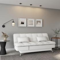 Sofá-Cama Casal 3 Lugares Annanda material sintético Branco Sofá-Cama Casal 3 Lugares Annanda material sintético Branco