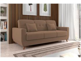 Sofá-cama Casal 3 Lugares com Baú Reclinável Veludo Matrix Pâmela