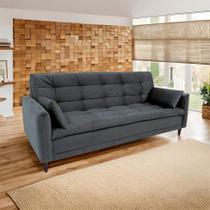 Sofá-Cama Casal 3 Lugares Hattie Suede Grafite Sofá-Cama Casal 3 Lugares Hattie Suede Grafite