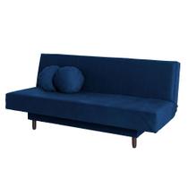 Sofá-Cama Casal 3 Lugares Jimmy Suede Azul Marinho - Mobly