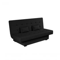 Sofá Cama Casal 3 Lugares Laila Preto material sintético Sofá Cama Casal 3 Lugares Laila Preto material sintético