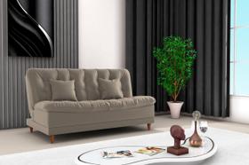 Sofá Cama Casal 3 Lugares Luxo 184cm Reclinável Veludo Capuccino Matrix Duda