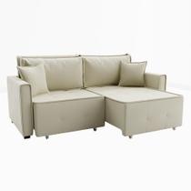 Sofá-Cama Casal 3 Lugares Onix Veludo Capuccino 220 cm Sofá-Cama Casal 3 Lugares Onix Veludo Capuccino 220 cm