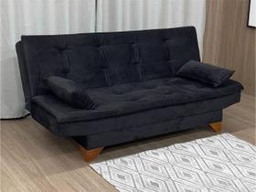 Sofá Cama Casal 3 Lugares Preto