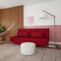 Sofá-Cama Casal 3 Lugares Raridade Suede Vermelho Sofá-Cama Casal 3 Lugares Raridade Suede Vermelho