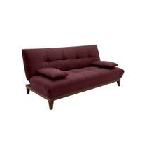 Sofá-Cama Casal 3 Lugares Sevilha Suede Vinho