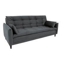 Sofá-Cama Casal 3 Lugares Sofia Suede Grafite Sofá-Cama Casal 3 Lugares Sofia Suede Grafite