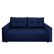 Sofá-Cama Casal 3 Lugares Trancoso Suede Azul Sofá-Cama Casal 3 Lugares Trancoso Suede Azul