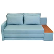 Sofá Cama Casal com Tampo Lateral Direito Tecido Impermeável Acquablock