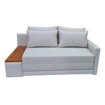 Sofá Cama Casal com Tampo Lateral Esquerdo Tecido Impermeável Acquablock