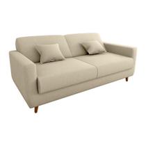 Sofá Cama Casal Emília 2 Lugares 190cm Bege Suede com Almofadas Matrix Sofá Cama Casal Emília 2 Lugares 190cm Bege Suede com Almofadas Matrix