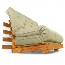 Sofá Cama Casal Futon Tokio D33 Madeira Maciça Cor Mel - Cinza