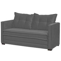 Sofá Cama Casal Londres Suede Cinza Escuro - D'Monegatto Sofá Cama Casal Londres Suede Cinza Escuro - D'Monegatto
