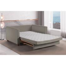 Sofa Cama Casal Marcelle 2 Lugares 150cm Linho Pe de Madeira - Talento Móveis