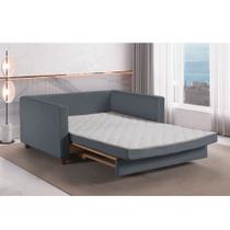 Sofa Cama Casal Marcelle 2 Lugares 150cm Linho Pe de Madeira