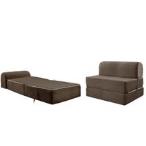 Sofá Cama Casal New Extra Suede Marrom - Paropas