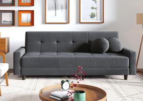 Sofá cama casal Oslo 2,00 m Reclinável com carregador USB em Suede