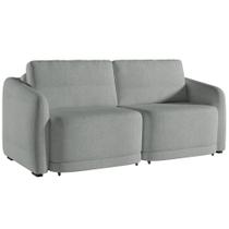 Sofá Cama Casal para Sala 216cm Polska K04 Bouclê Cinza - Mpozenato