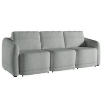 Sofá Cama Casal para Sala 246cm Polska K04 Bouclê Cinza - Mpozenato Sofá Cama Casal para Sala 246cm Polska K04 Bouclê Cinza - Mpozenato