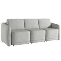 Sofá Cama Casal para Sala 246cm Polska K04 Linho Cinza - Mpozenato Sofá Cama Casal para Sala 246cm Polska K04 Linho Cinza - Mpozenato