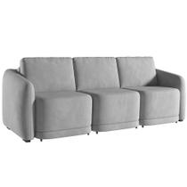 Sofá Cama Casal para Sala 246cm Polska K04 Veludo Cinza - Mpozenato Sofá Cama Casal para Sala 246cm Polska K04 Veludo Cinza - Mpozenato