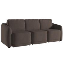 Sofá Cama Casal para Sala 246cm Polska K04 Veludo Marrom - Mpozenato Sofá Cama Casal para Sala 246cm Polska K04 Veludo Marrom - Mpozenato