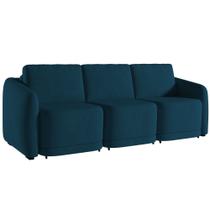Sofá Cama Casal para Sala 276cm Polska K04 Veludo Azul - Mpozenato Sofá Cama Casal para Sala 276cm Polska K04 Veludo Azul - Mpozenato