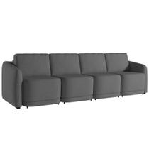 Sofá Cama Casal para Sala 316cm Polska K04 Linho Cinza Escuro - Mpozenato Sofá Cama Casal para Sala 316cm Polska K04 Linho Cinza Escuro - Mpozenato