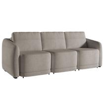 Sofá Cama Casal para Sala 336cm Polska K04 Bouclê Bege Escuro - Mpozenato