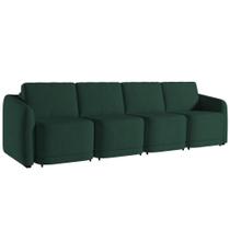 Sofá Cama Casal Para Sala 396cm Polska K04 Veludo Verde - Mpozenato