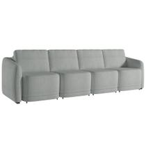 Sofá Cama Casal para Sala 436cm Polska K04 Bouclê Cinza - Mpozenato