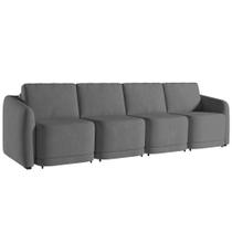 Sofá Cama Casal para Sala 436cm Polska K04 Veludo Cinza Escuro - Mpozenato Sofá Cama Casal para Sala 436cm Polska K04 Veludo Cinza Escuro - Mpozenato