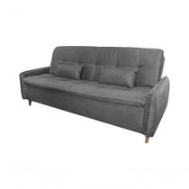 Sofá Cama Casal Reclinável Donna Cinza Light