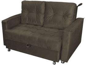 Sofá Cama Casal Reclinável Drika Veludo Marrom Escuro Sofá Cama Casal Reclinável Drika Veludo Marrom Escuro