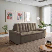 Sofá Cama Casal Retrátil e Reclinável 3 Lugares Veludo Castor Palmeira 260cm CabeCasa MadeiraOriginals Sofá Cama Casal Retrátil e Reclinável 3 Lugares Veludo Castor Palmeira 260cm CabeCasa MadeiraOriginals