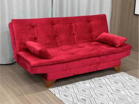 Sofá Cama Casal Stilo Agata 3 Lugares Vermelho Sofá Cama Casal Stilo Agata 3 Lugares Vermelho