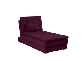 Sofá Cama Chaise 1 Lugar Penelope - Veludo turkey Vinho