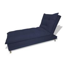 Sofa Cama Chaise Bicama Reclinavel Sala Diva Suede Azul Marinho - INCASA DECOR