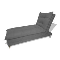 Sofa Cama Chaise Bicama Reclinavel Sala Diva Suede Cinza - INCASA DECOR