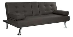 Sofa-cama Cinza 180x100x39cm Reclinavel Cinza Sofa-cama Cinza 180x100x39cm Reclinavel Cinza