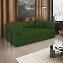 Sofá Cama Colchão Casal Compactair Confortável Sala Balaqui - Verde Verde