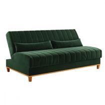 Sofá Cama com Almofada Duna Veludo Oliva Viero