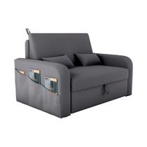 Sofá Cama com Baú 2 Lugares 140cm Lady Day Cinza Matrix