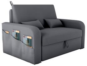 Sofá Cama com Baú 2 Lugares 140cm Lady Day Cinza Matrix