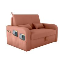 Sofá Cama com Baú 2 Lugares 140cm Lady Day Ferrugem Matrix
