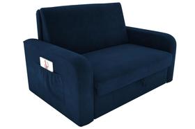 Sofá Cama com Baú 2 Lugares Daiane Azul Matrix Sofá Cama com Baú 2 Lugares Daiane Azul Matrix