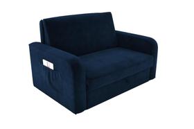 Sofá Cama com Baú 2 Lugares Daiane Azul Matrix Sofá Cama com Baú 2 Lugares Daiane Azul Matrix